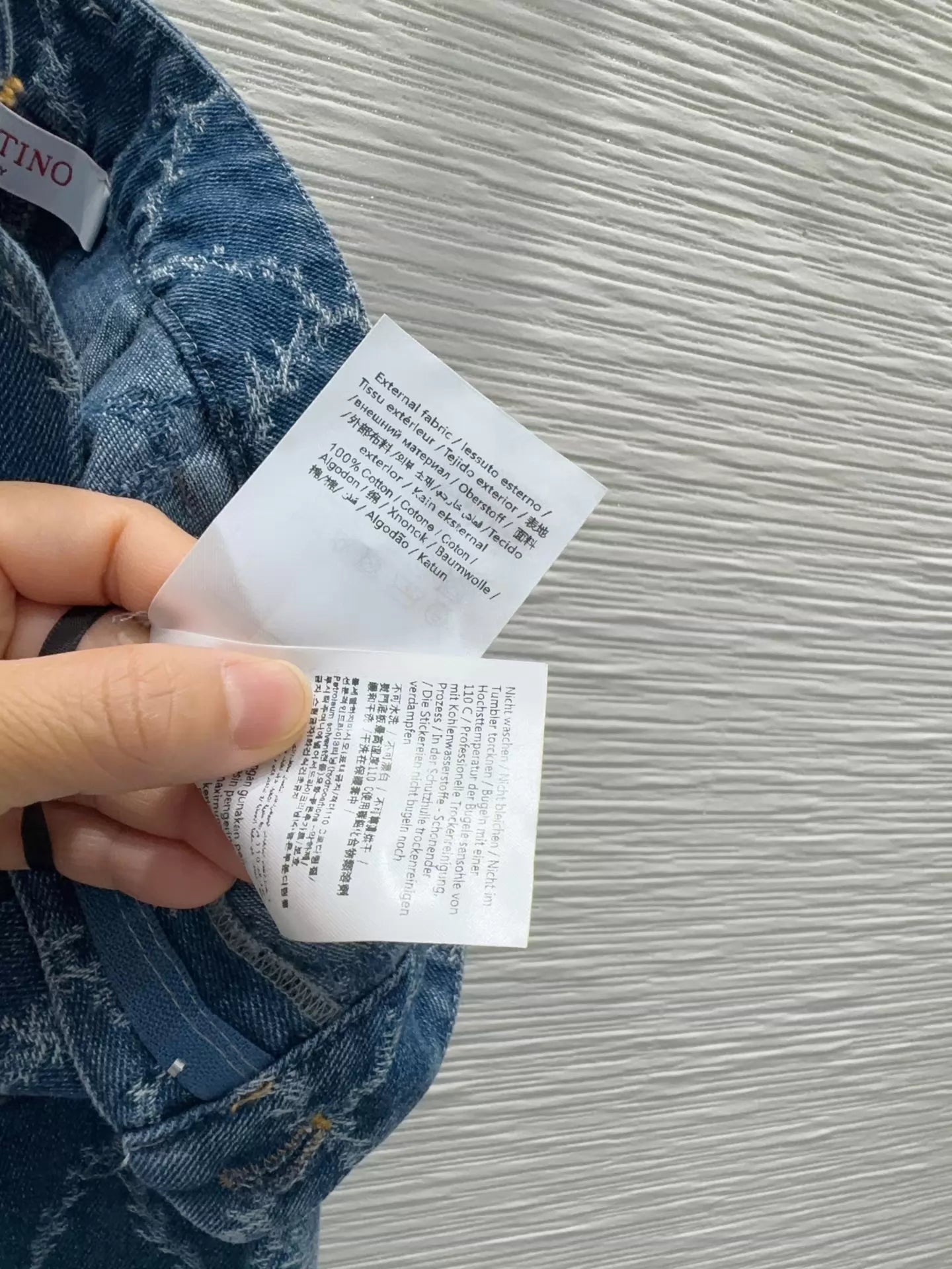 26ss Diamond-patterned denim jeans