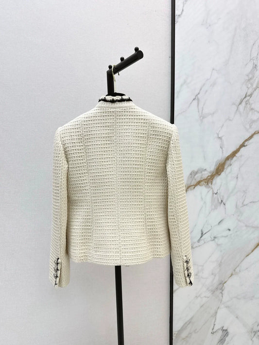 25fw Woven belt trimmed jacket