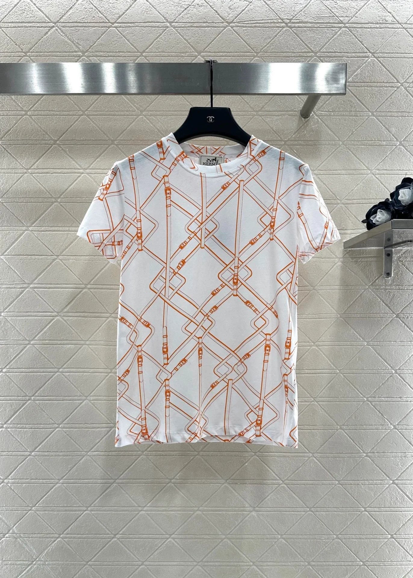 25fw Chain buckle printed T-shirt）
