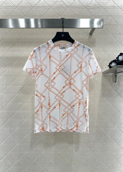 25fw Chain buckle printed T-shirt）