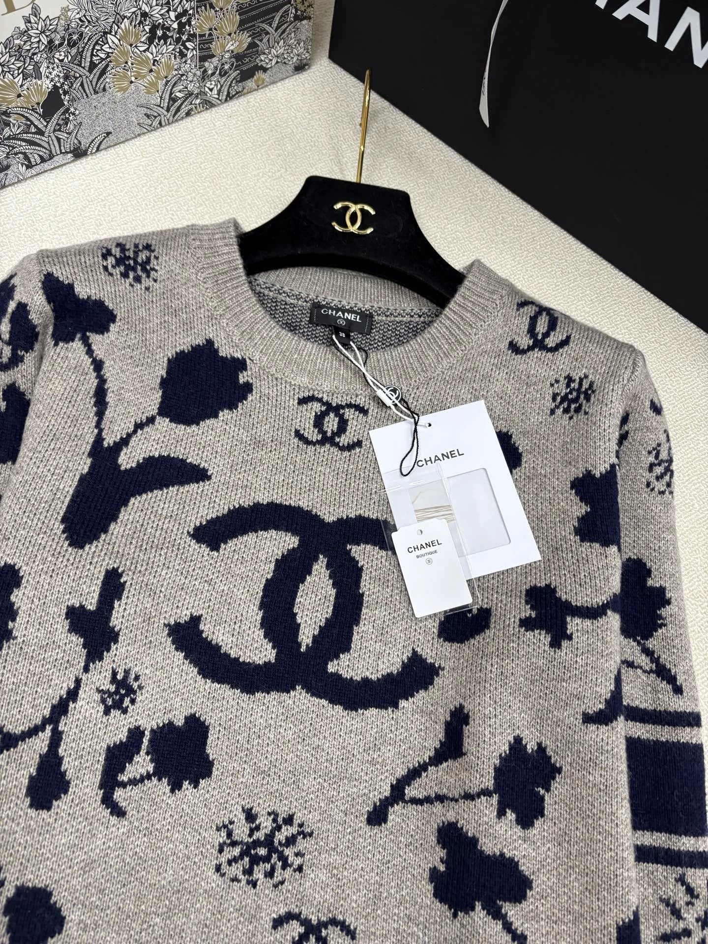 Jacquard Crew Neck Sweater