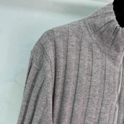 Grey knit cardigan