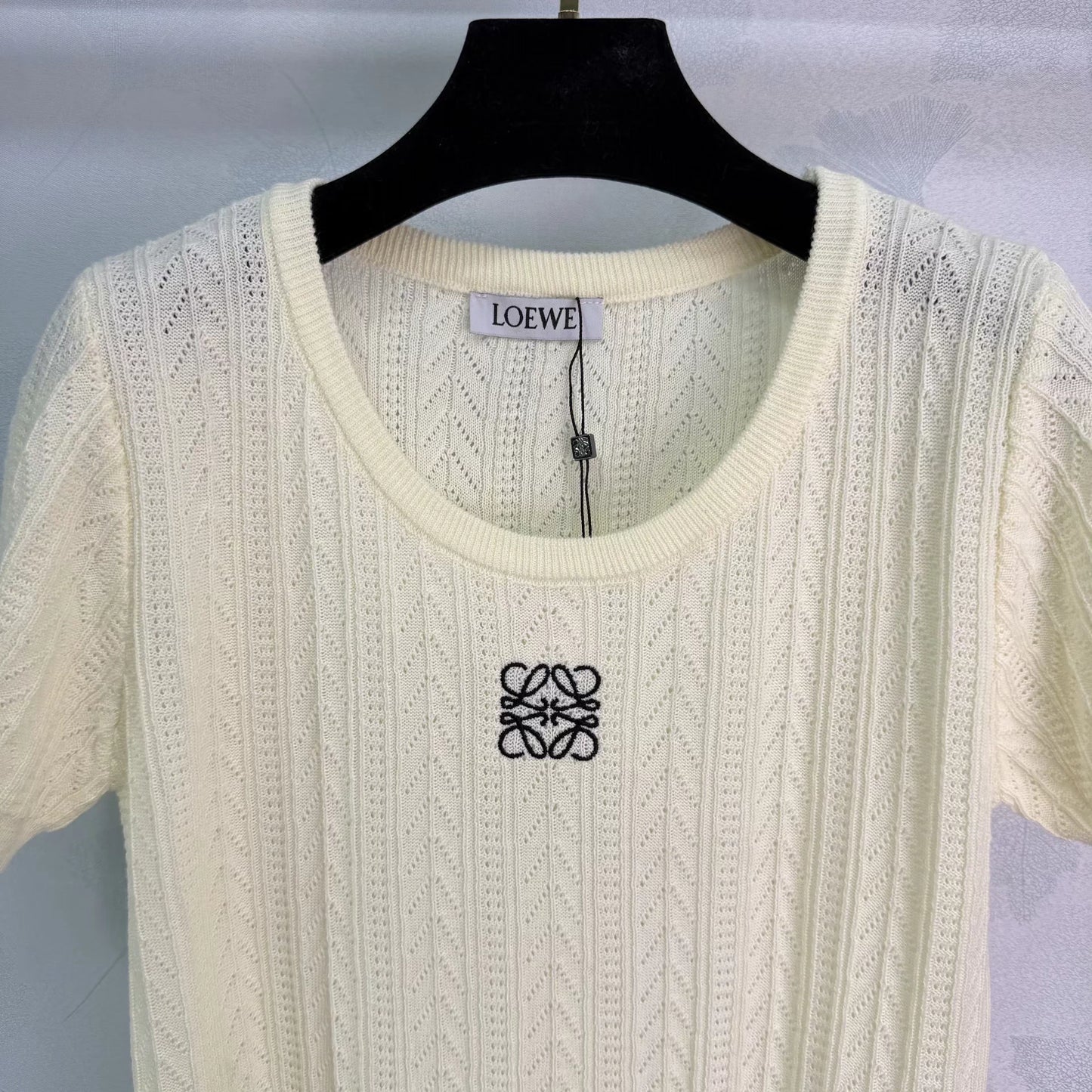 Embroidered Knit Short-Sleeve T-Shirt