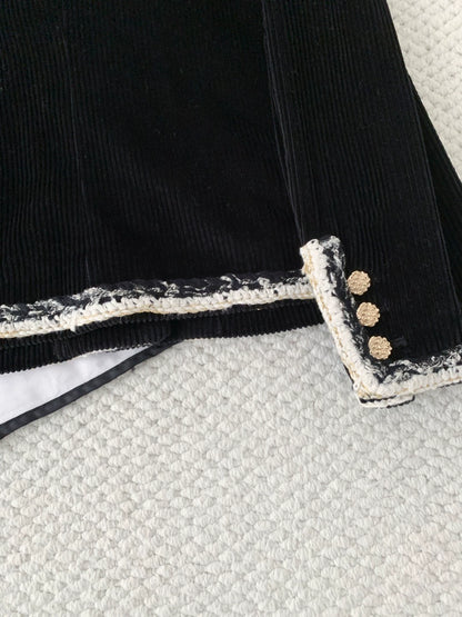 26 Black Silk-Blend Tweed Jacket