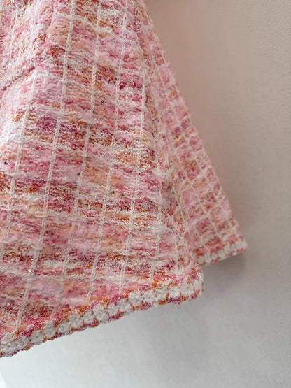 26ss Tweed Short-Sleeve Dress