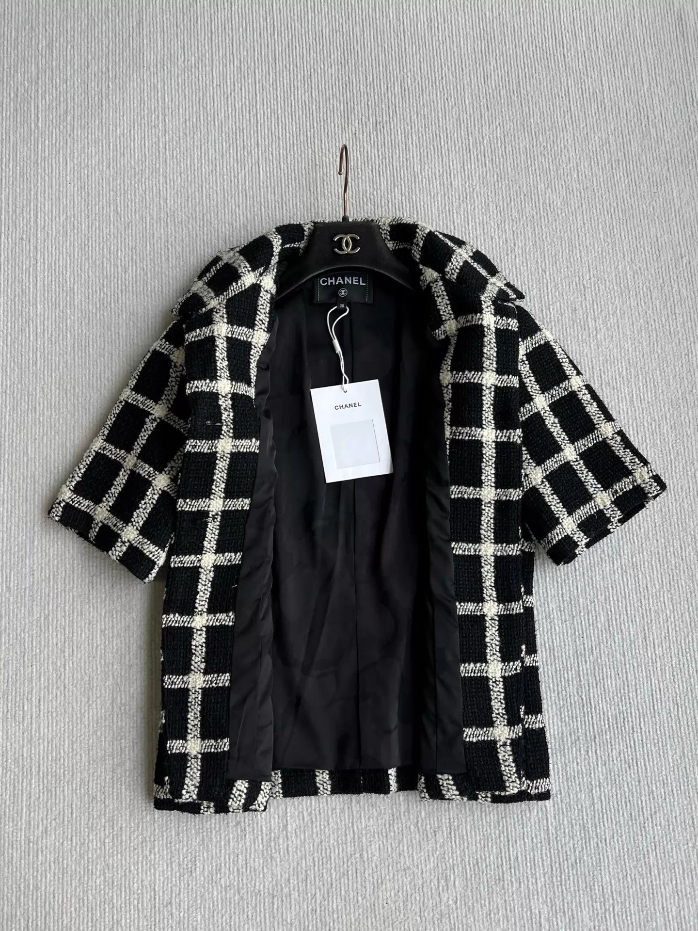 26ss French plaid tweed T-shirt/Skirts