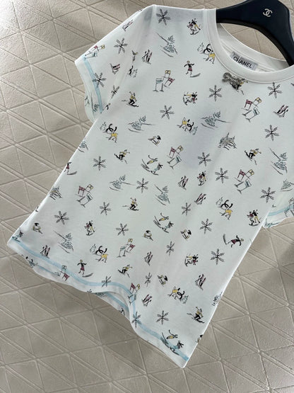 Round neck printed T-shirt