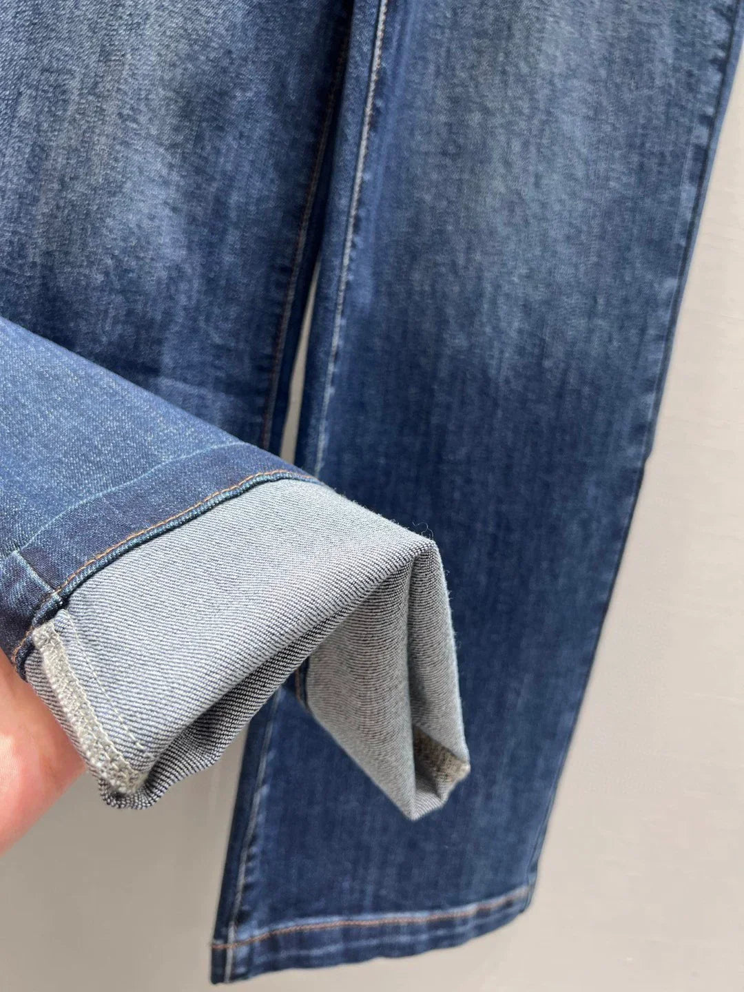 Wide-leg denim pants