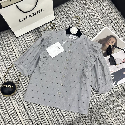26ss Jacquard striped short-sleeved shirt