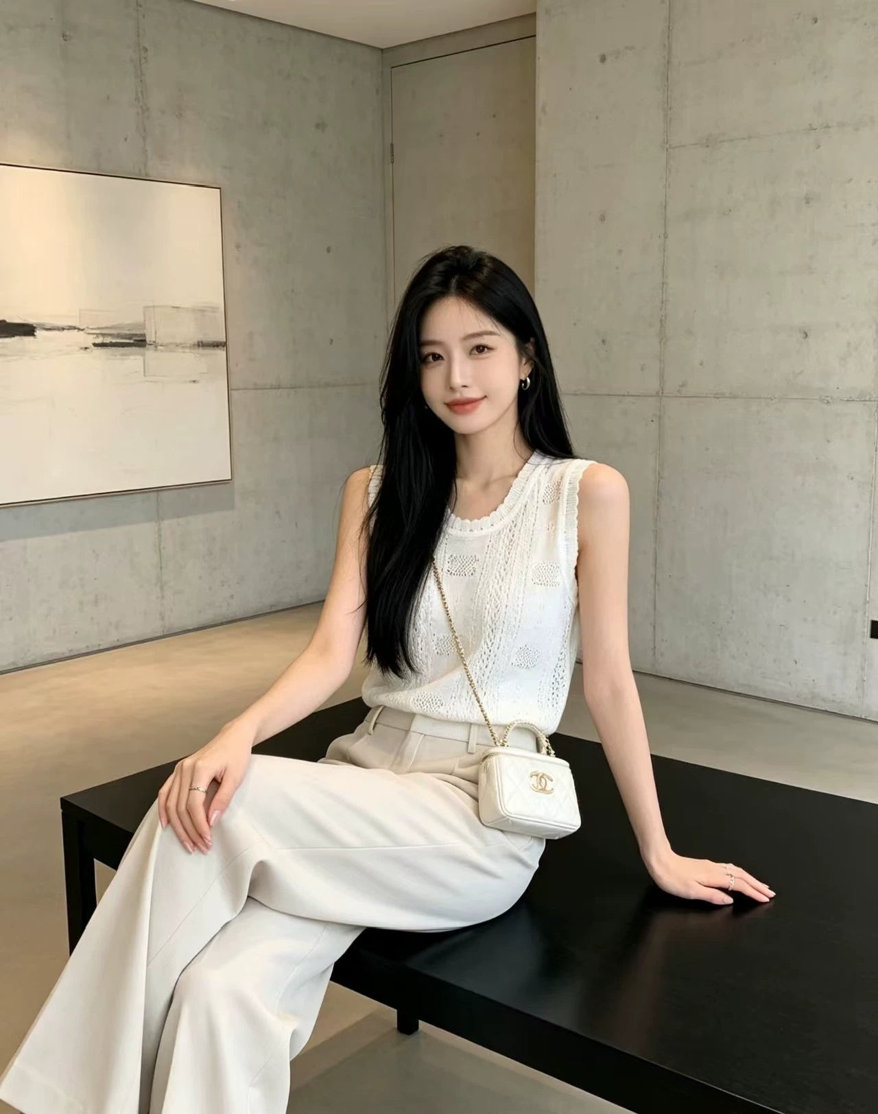 26ss Openwork Knit Sleeveless Vest