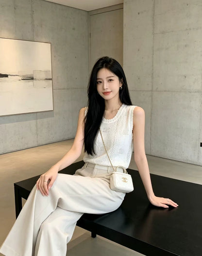 26ss Openwork Knit Sleeveless Vest