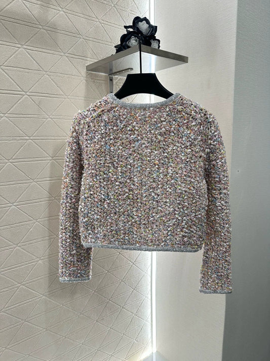 25 Knitted tweed cardigan and skirt set