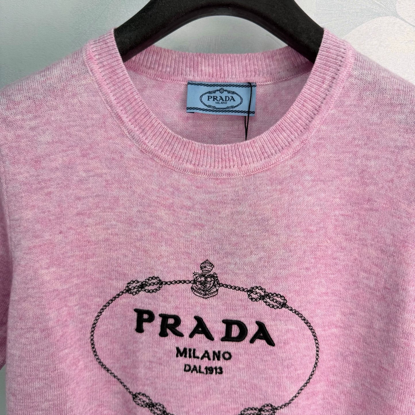 Prada/26 Early Autumn New Logo Knit Short Sleeve