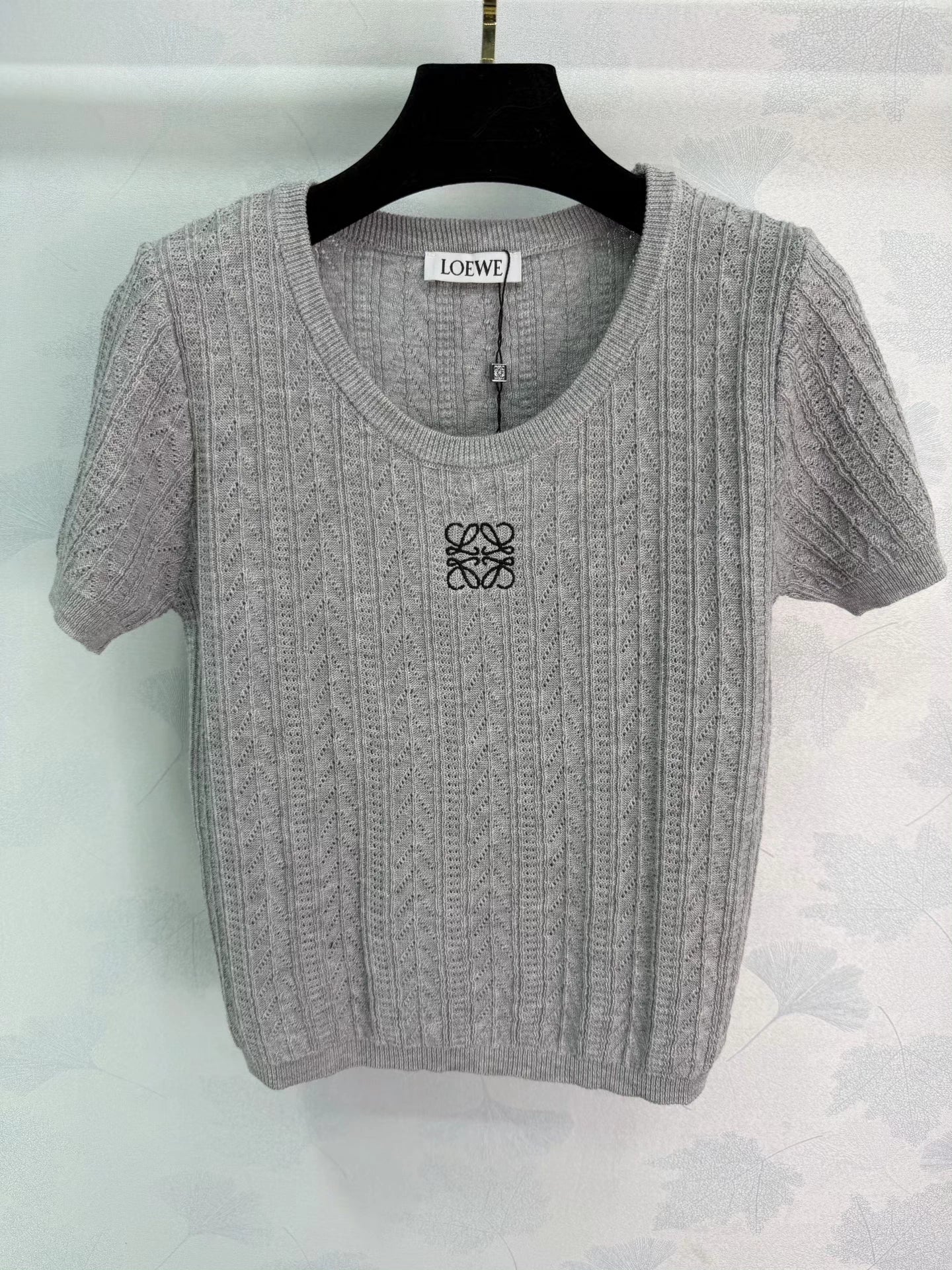 Embroidered Knit Short-Sleeve T-Shirt