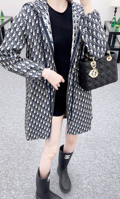 25fw Jacquard hooded windbreaker jacket