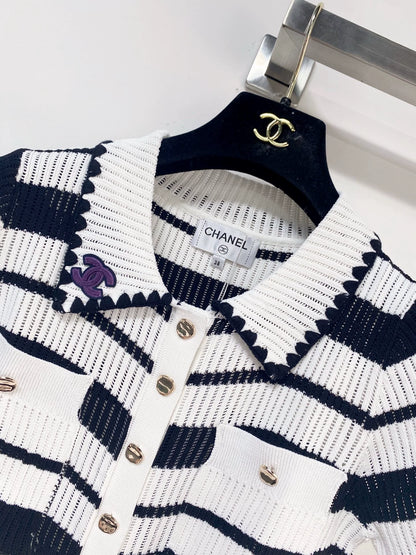 26ss Striped short-sleeved shirt