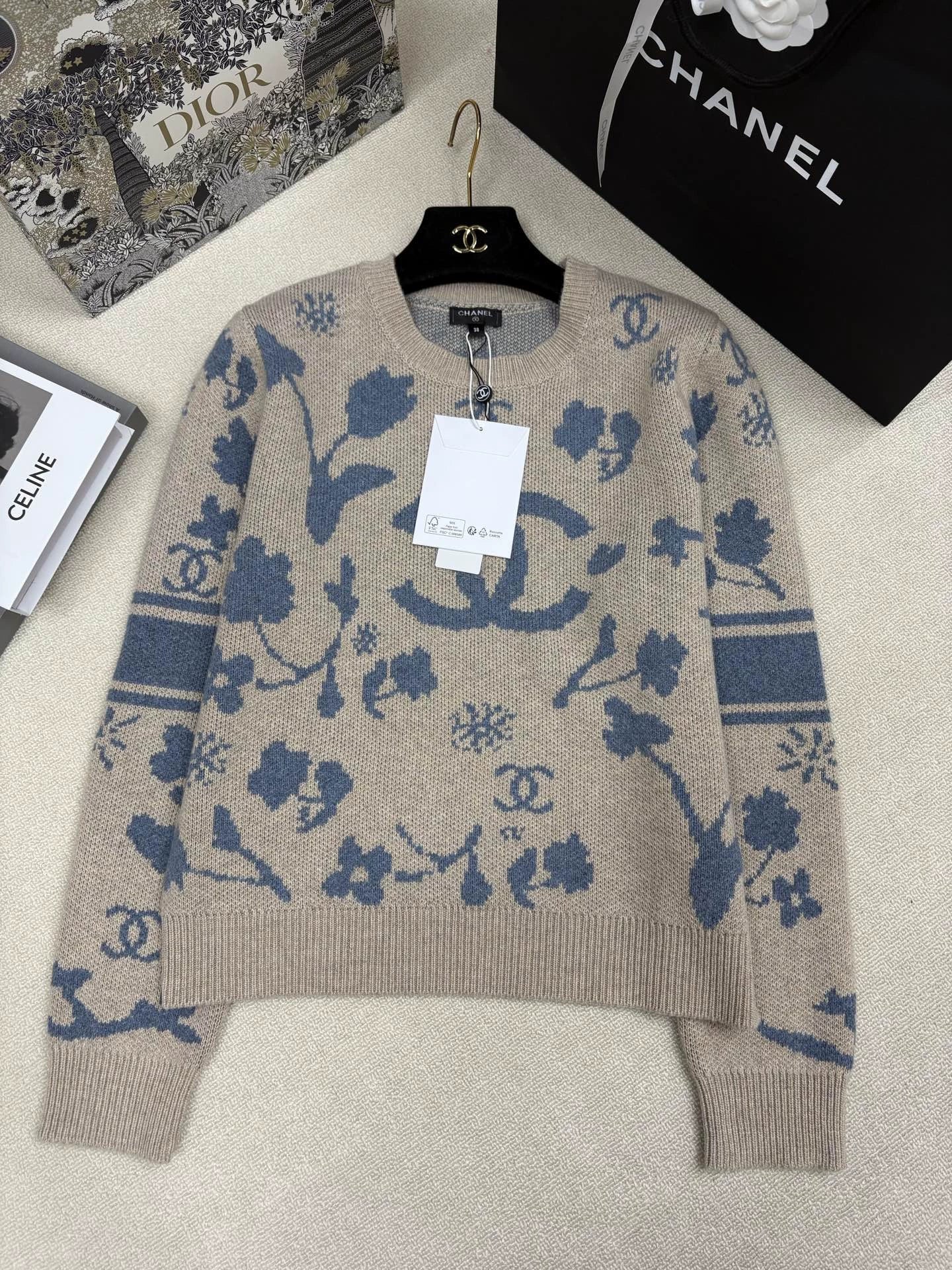 Jacquard Crew Neck Sweater