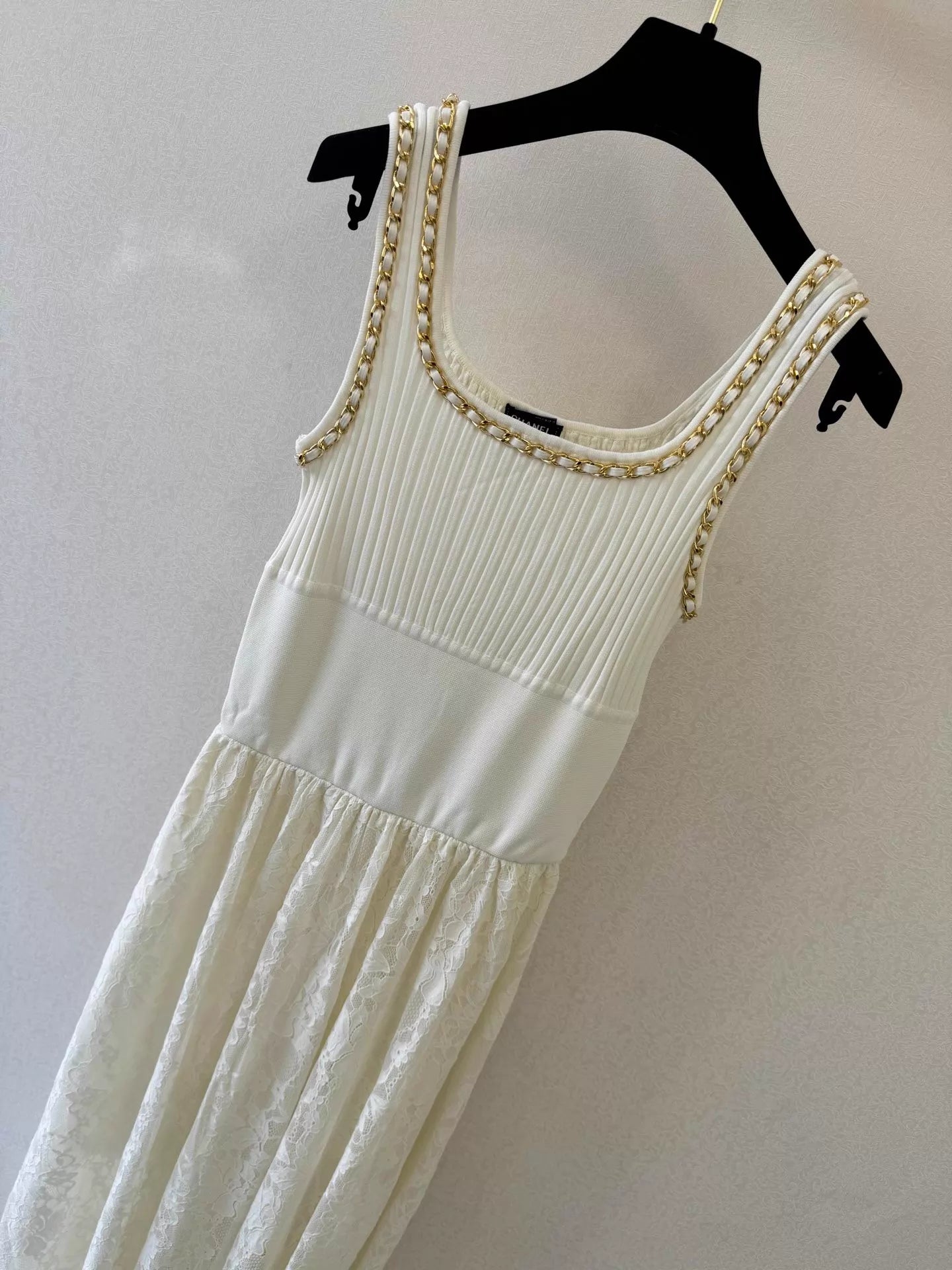 Lace-trimmed Knit Dress