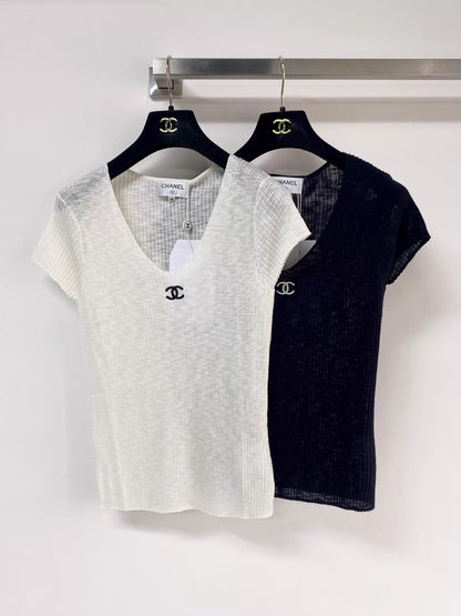 26ss V-neck Knit T-shirt