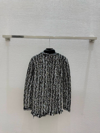 Red tassel knitted cardigan