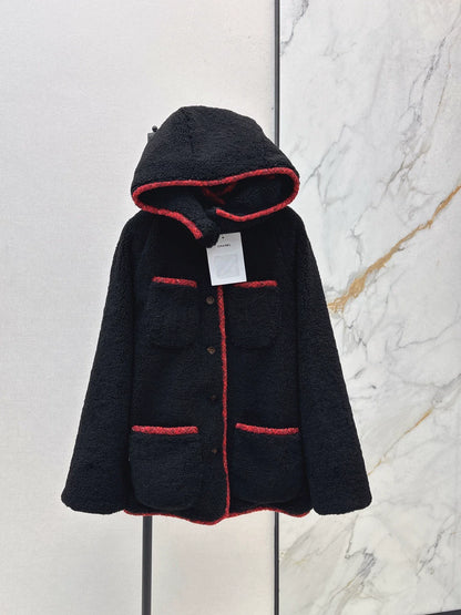 Teddy eco-friendly fur mid length hooded jacket