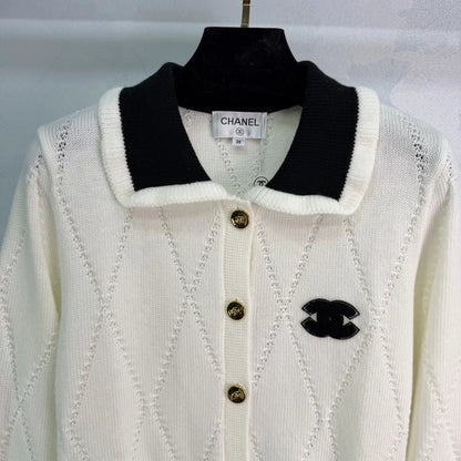 Diamond Pattern Knit Cardigan