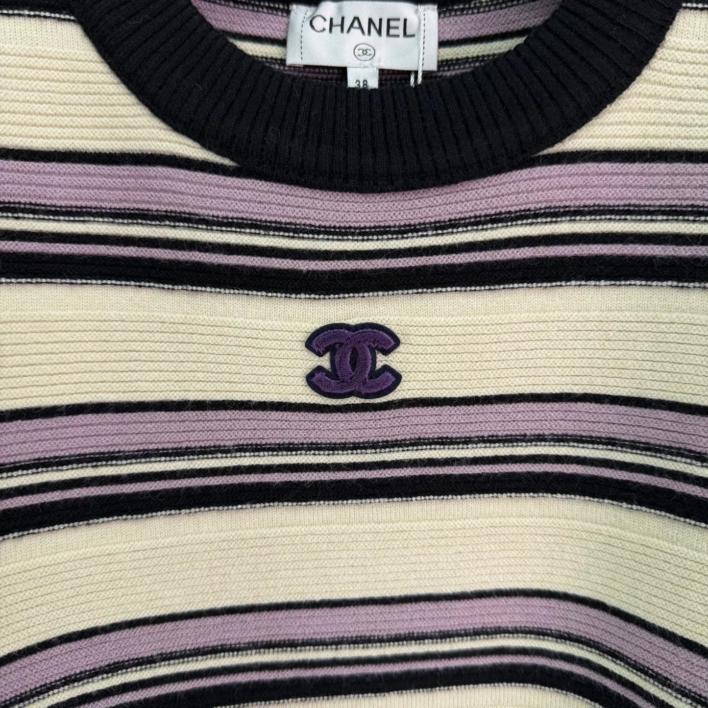 Color-blocked striped knit sweater