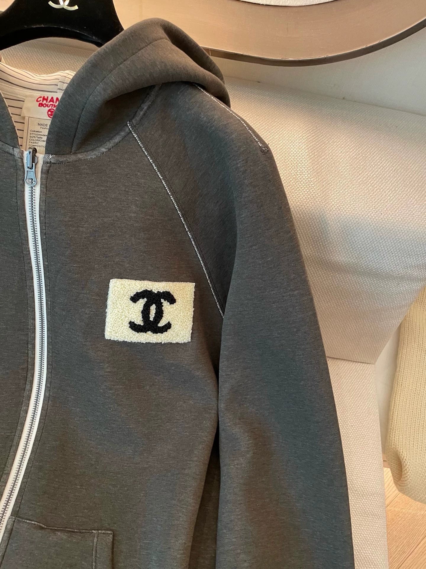 Zippered Hooded Sweatshirt