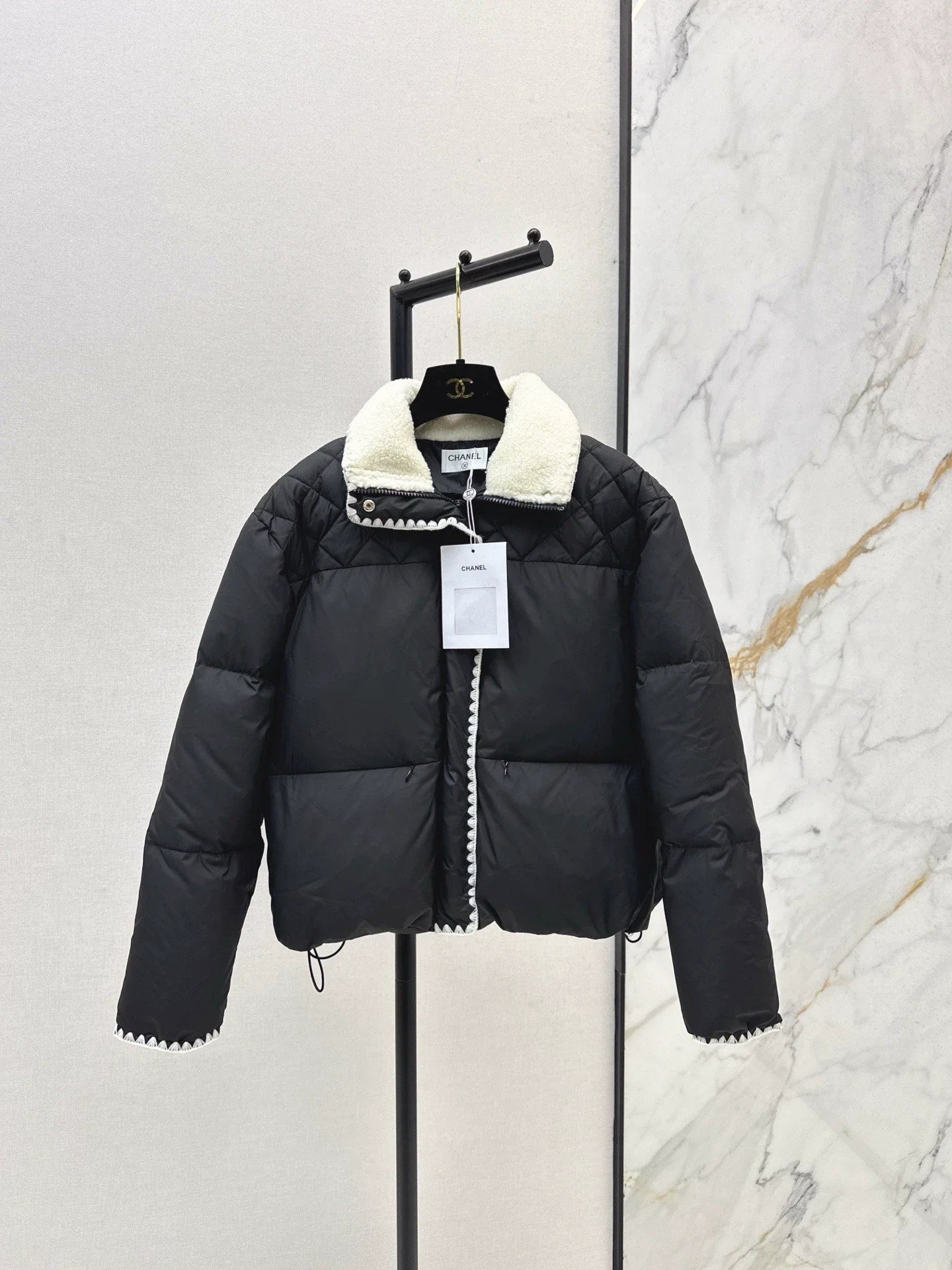 Standing collar down jacket