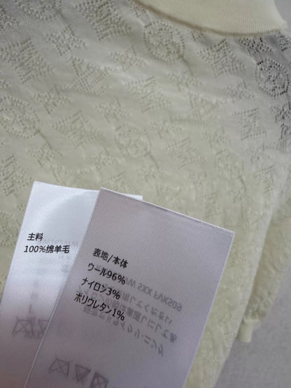 26ss Hollow-out logo knit short sleeve