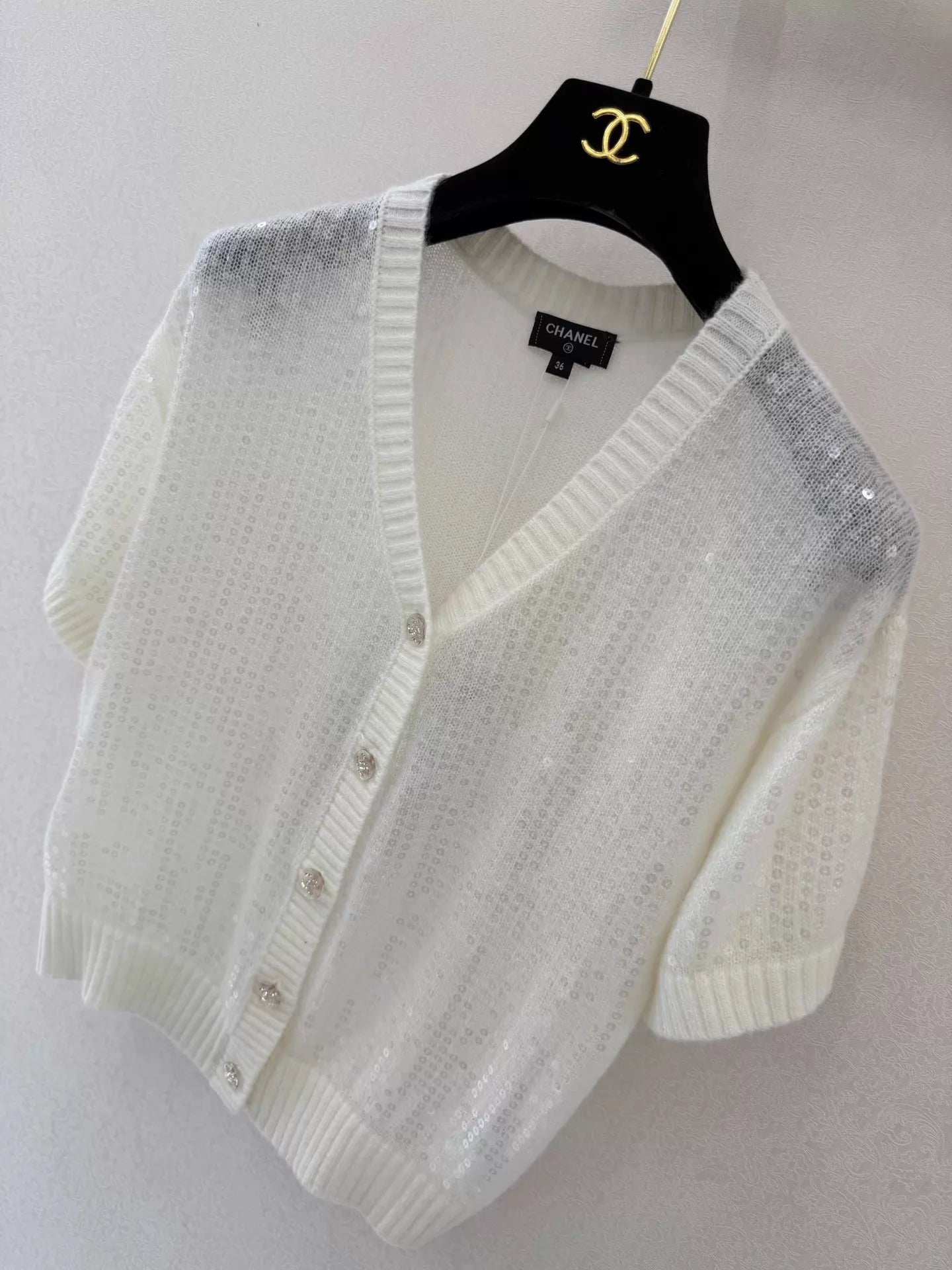 26ss Sequin Mohair Knit Short Sleeve