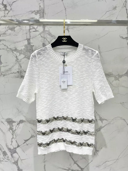 25 new product Embroidered knitted short sleeves