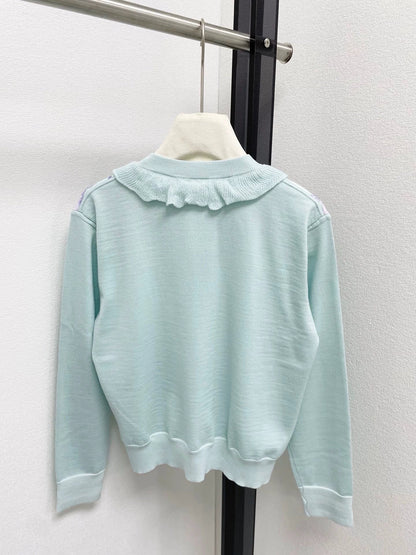 Rope jacquard cardigan
