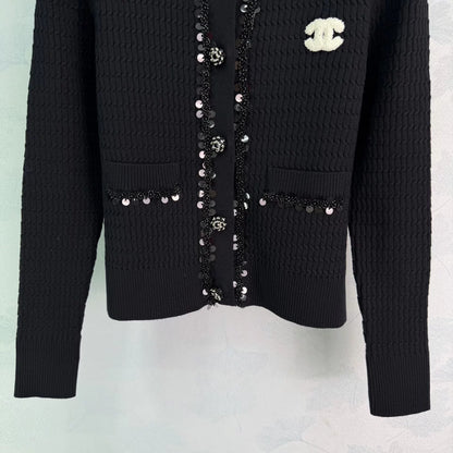 Sequined Knit Cardigan