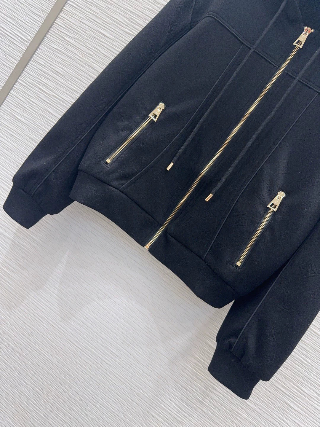 26New Embossed Scuba-Fabric Hooded Jacket
