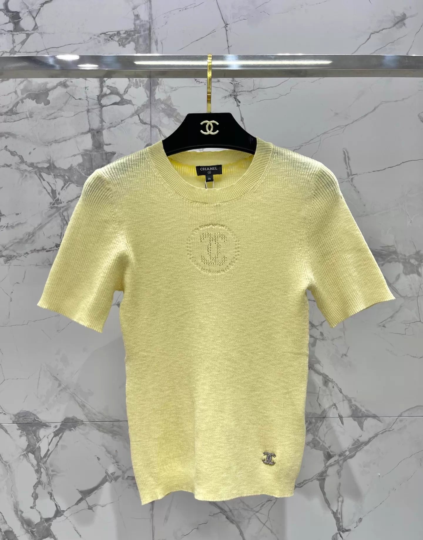 26ss Crew Neck Double C Knit T-Shirt