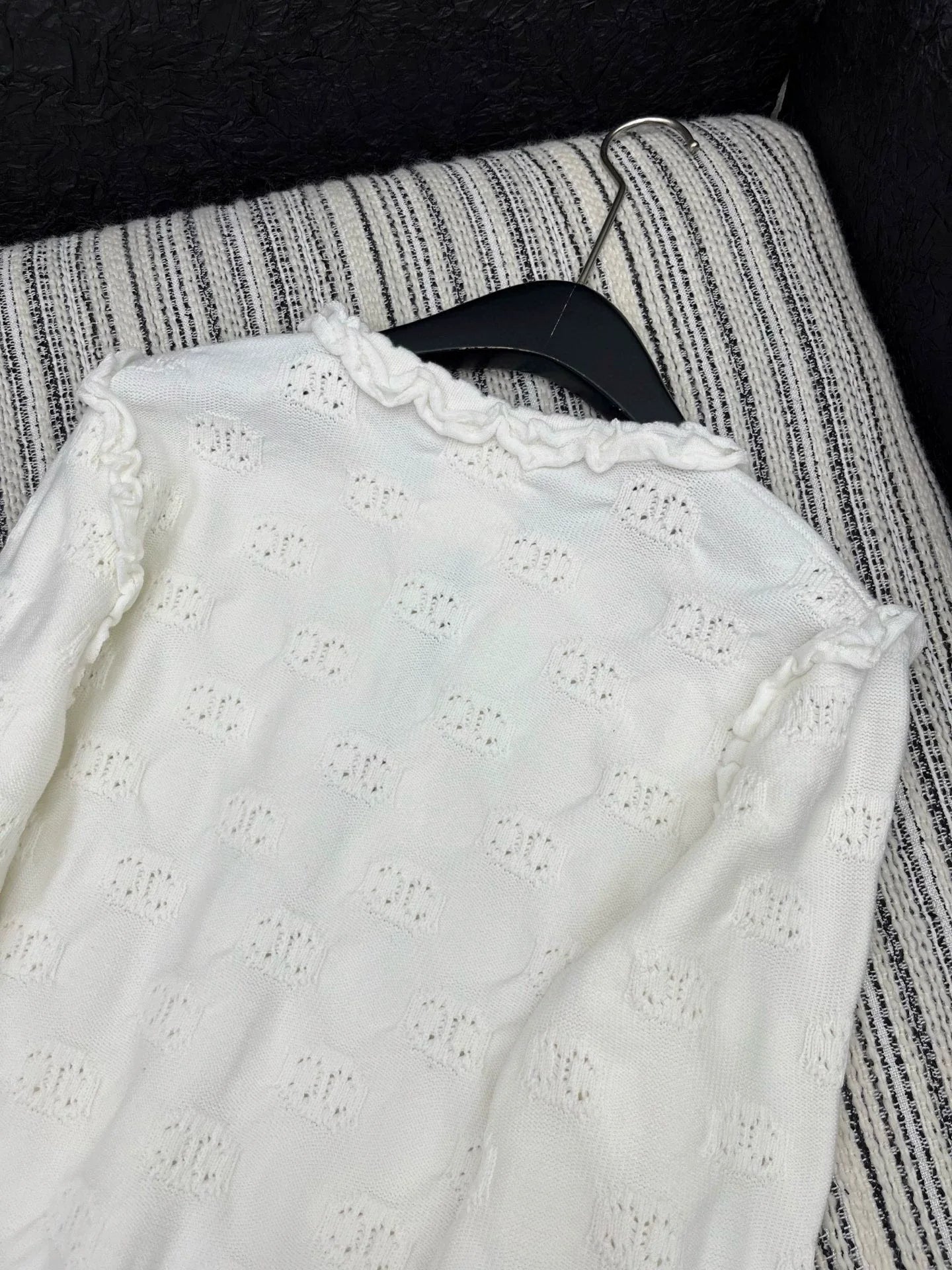 Hook flower round neck jacket