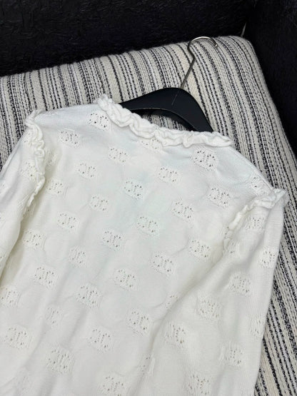 Hook flower round neck jacket