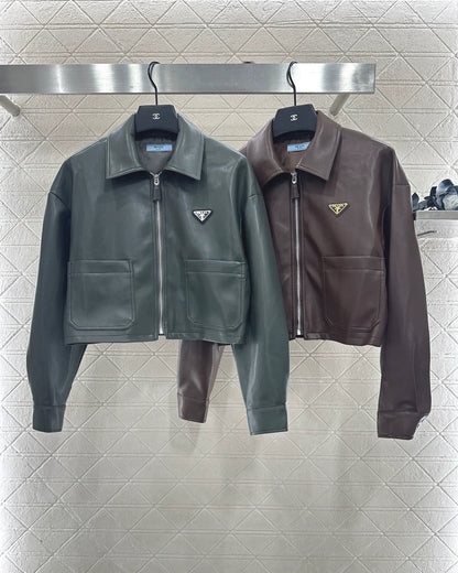 25fw Zipper leather jacket