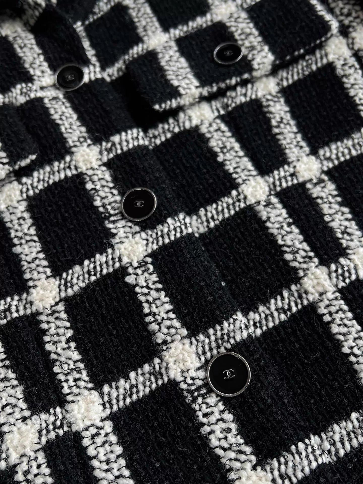 26ss French plaid tweed T-shirt/Skirts