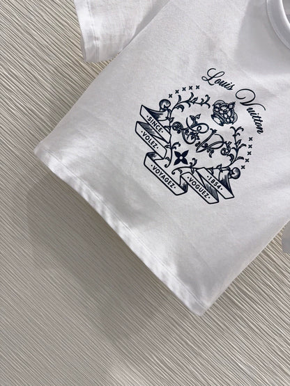 26New Printed Short-Sleeve Cropped T-Shirt