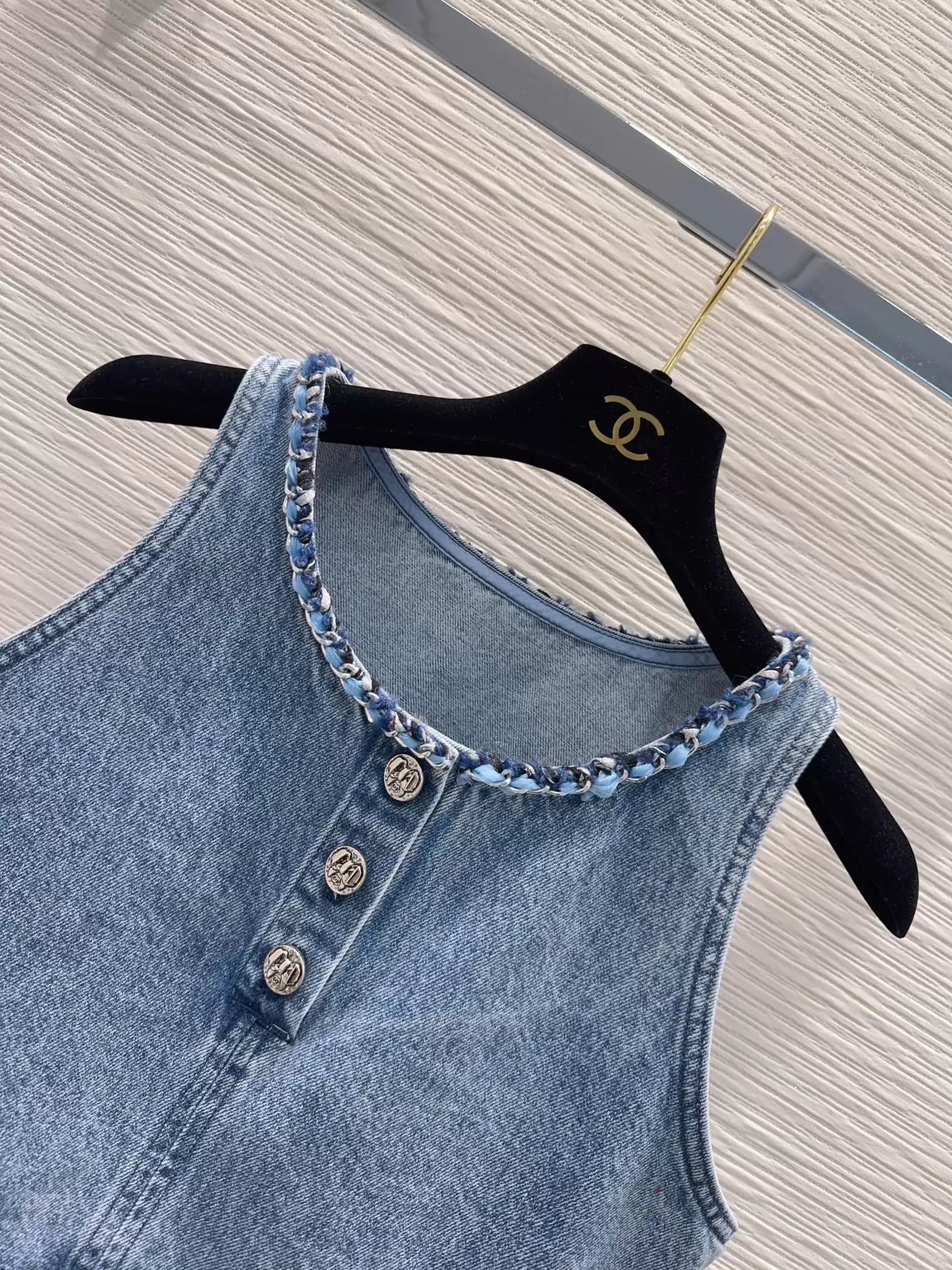 Short denim vest