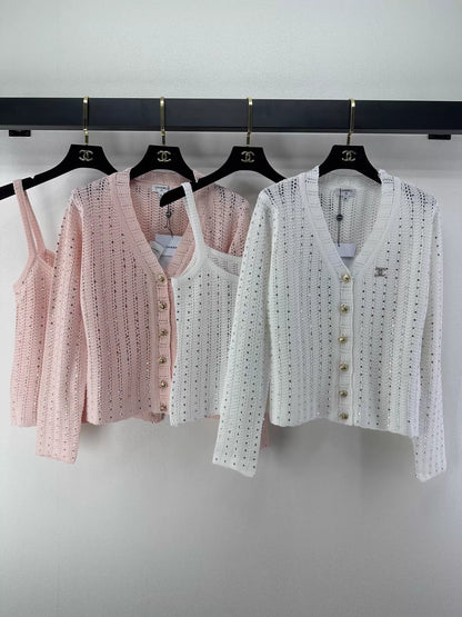 26ss Two-piece set: camisole/knitted cardigan