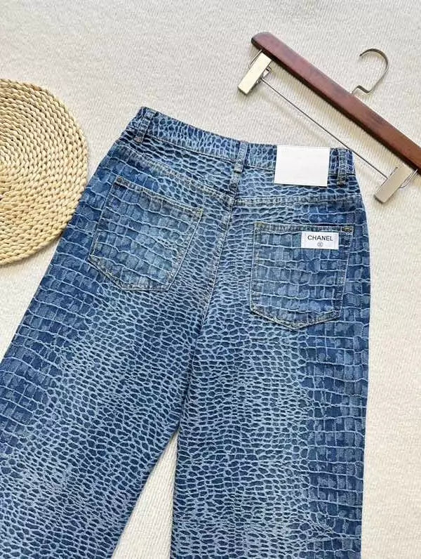 26ss Jacquard versatile straight leg jeans