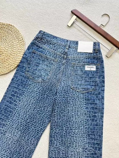 26ss Jacquard versatile straight leg jeans