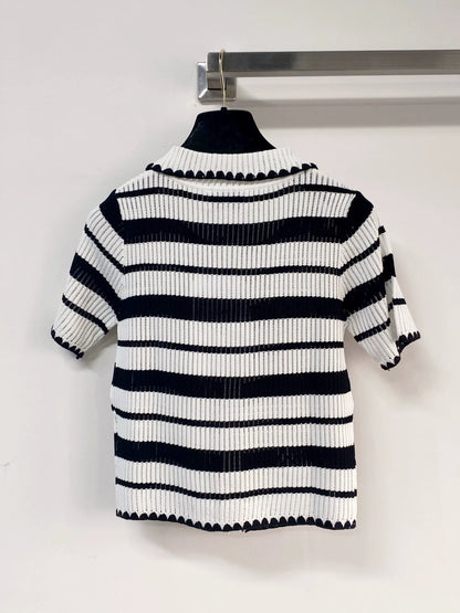 26ss Striped short-sleeved shirt