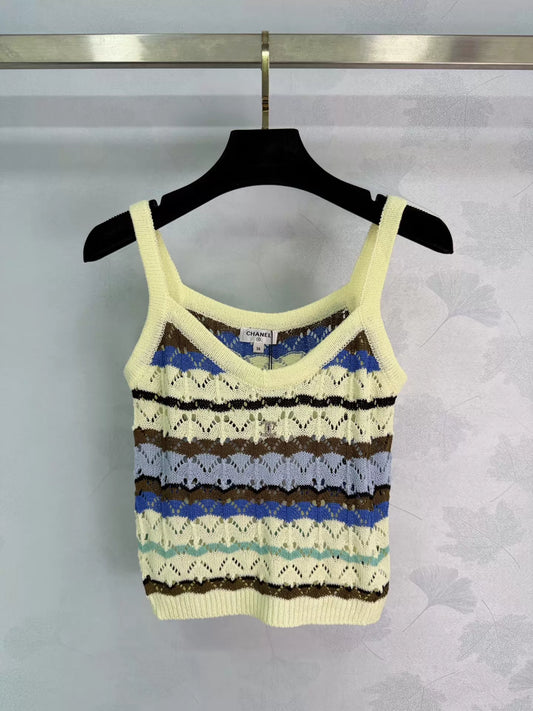 26ss Wavy Striped Knit Vest