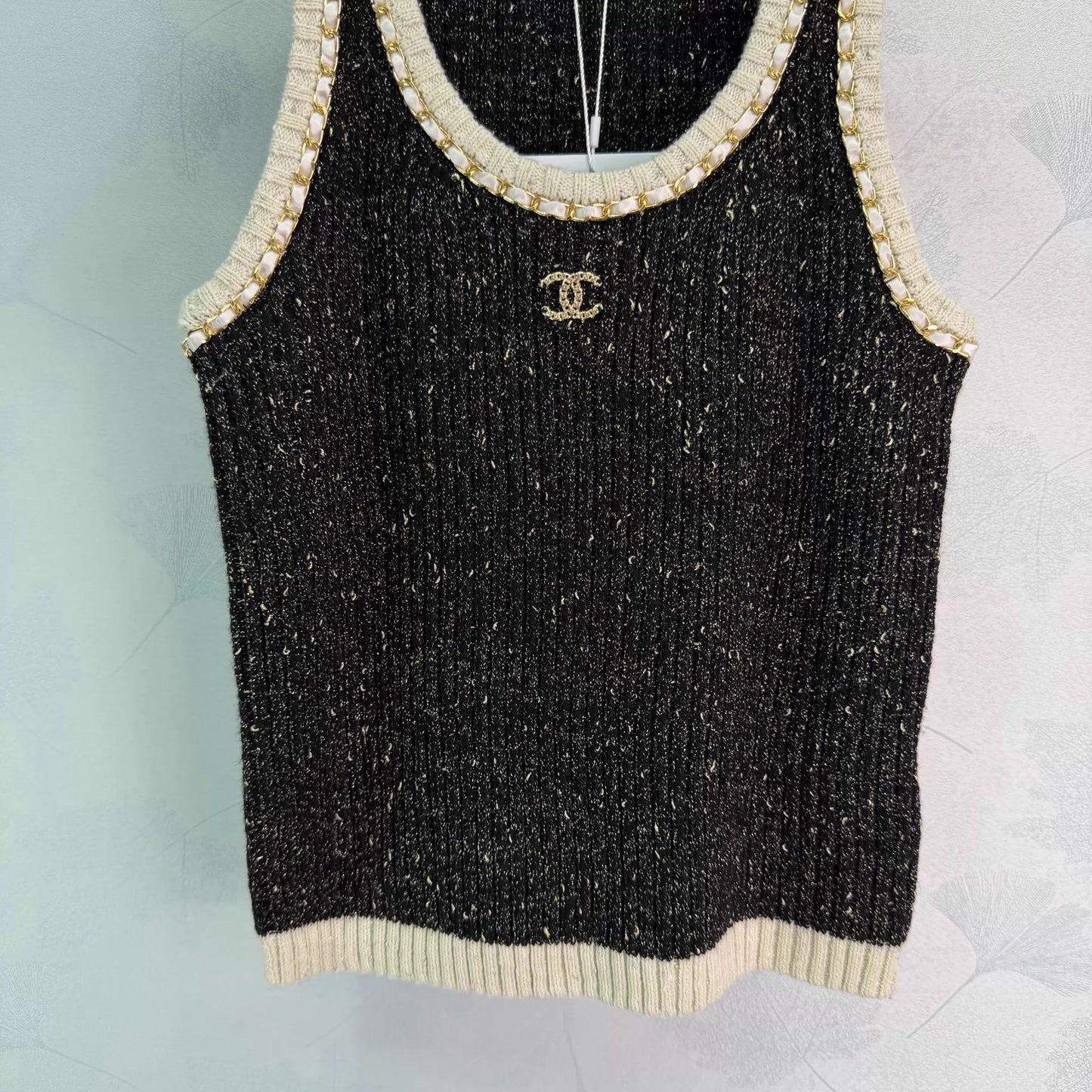 Black tweed blend vest