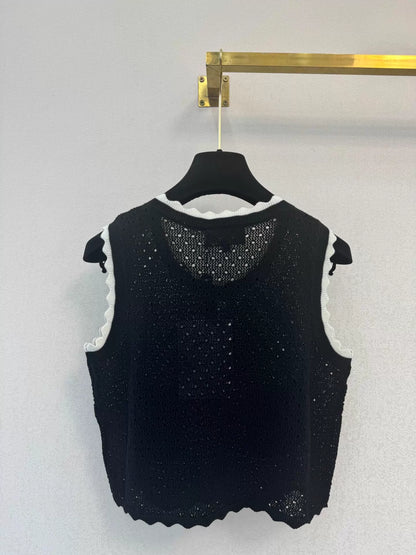 26ss Color-blocked Knitted Vest