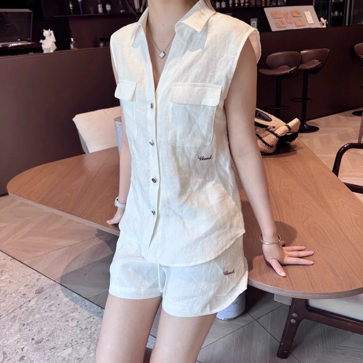 26ss Linen Sleeveless Shirt Vest